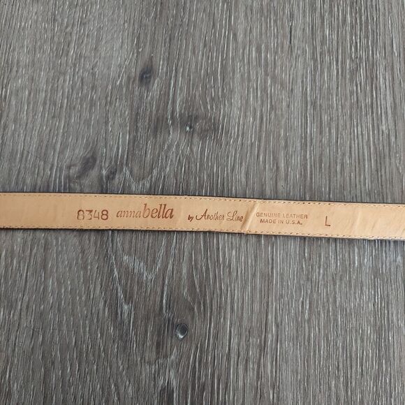 Annabella by Another Line Brown Lizard Print Leather Belt Large - Picture 4 of 6